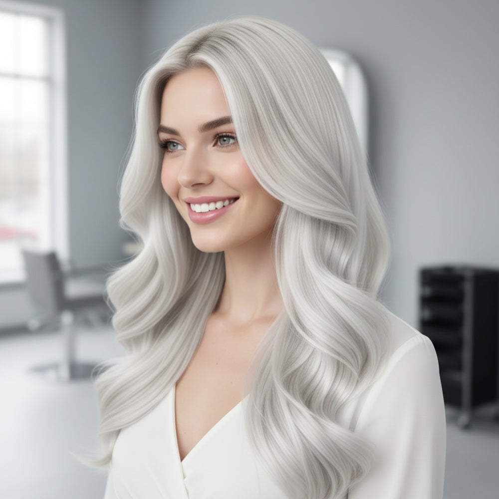 Frank & Co. 24 Inch Virgin Vietnamese Keratin Fusion Extensions – Platinum Ice Blonde #60