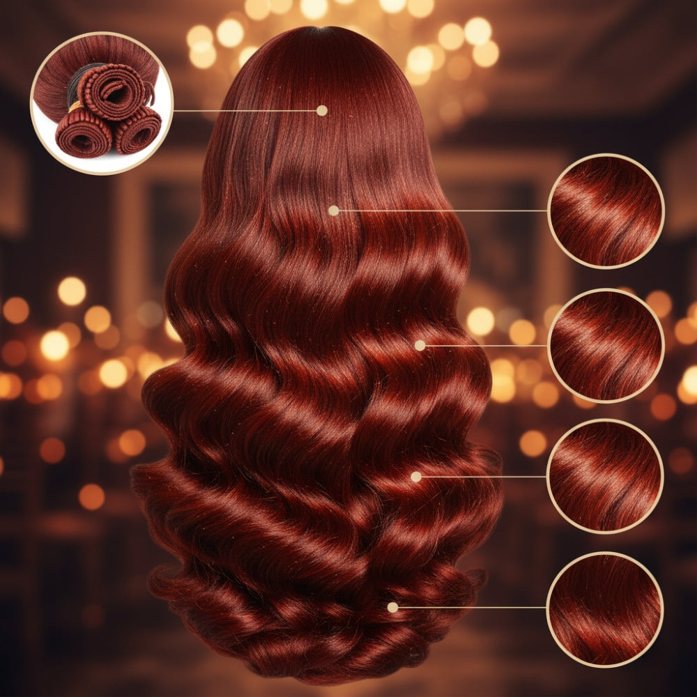 Frank & Co. 30 Inch Vietnamese Remy Keratin Bonds - Fiery Auburn Cascade #33